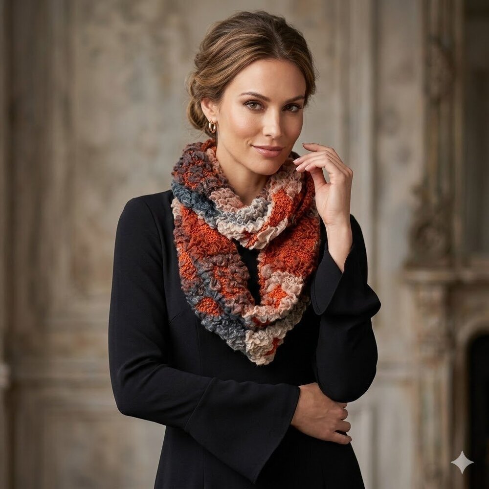 Multicolor Knit Infinity Scarf